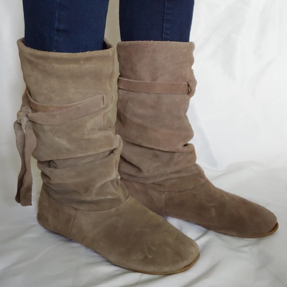 MIA Gray Suede Boots